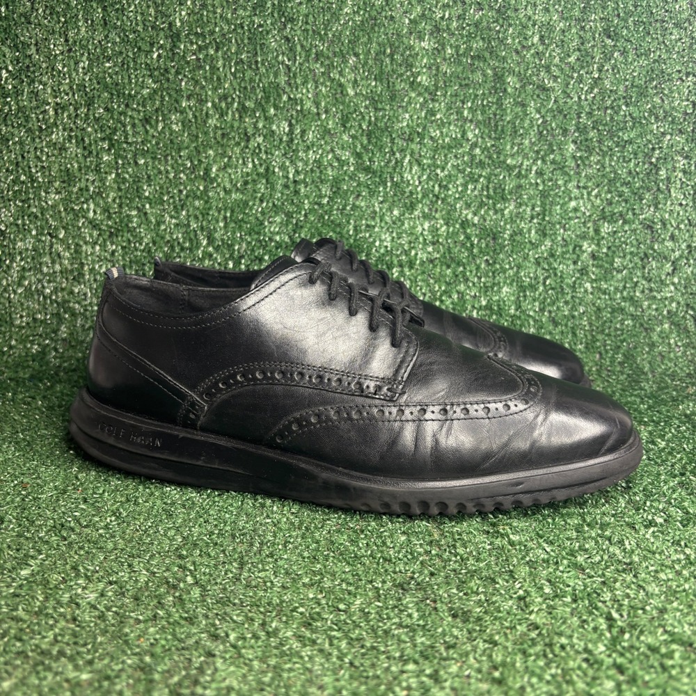 Cole Haan Original Grand Wingtip Brogue Oxford Dress Casual Black Mens Shoes 10M